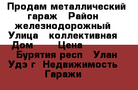  Продам металлический гараж › Район ­ железнодорожный › Улица ­ коллективная › Дом ­ 1 › Цена ­ 50 000 - Бурятия респ., Улан-Удэ г. Недвижимость » Гаражи   